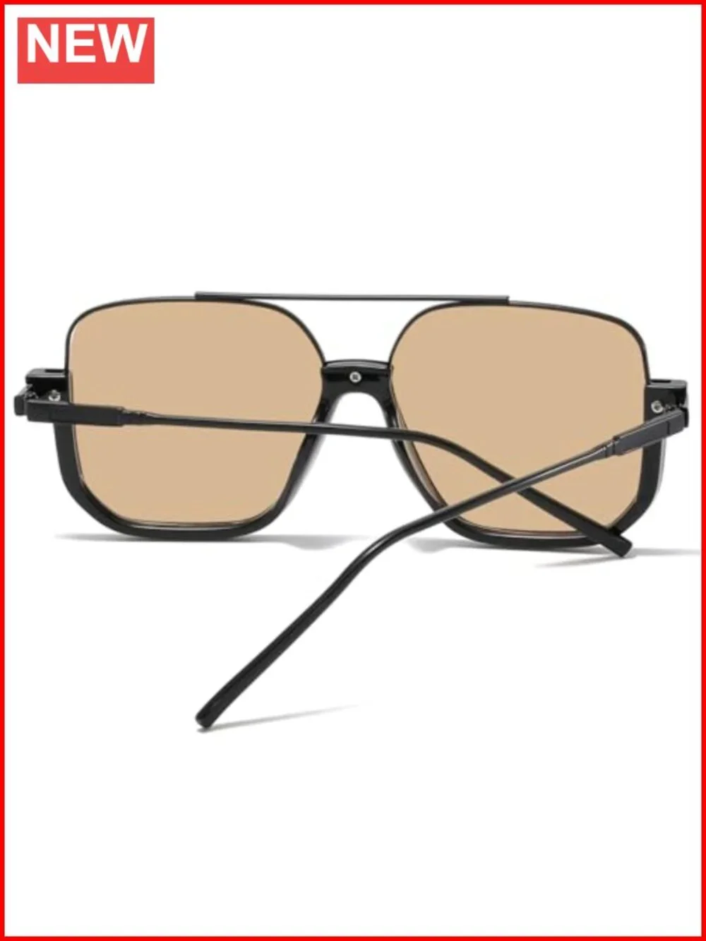 Oversized Aviator Sunglasses Retro Vintage UV400 Square Double Bridge Pilot